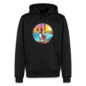 Nouvelle-Zélande Tête Chien Race Cartoon Kawaii Chien - Sweat à capuche Premium bio Homme - noir - Devant - Nico (187cm)