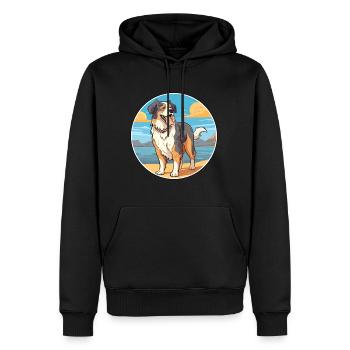 Nordamerikanischer Schäferhund Rasse Cartoon Kawaii - Männer Premium Bio Hoodie - Schwarz - Vorne - Nico (187cm)