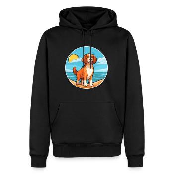 Nederlandse Kooikerhondje Dog Breed Cartoon Kawaii - Sweat à capuche Premium bio Homme - noir - Devant - Nico (187cm)