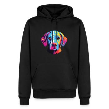Dalmatiner Hund Buntes Aquarell Tier Karikatur - Männer Premium Bio Hoodie - Schwarz - Vorne - Nico (187cm)