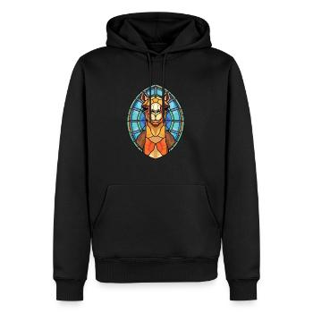 Camel Colorful Watercolor Animal Pet Illustration - Men’s Premium Organic Hoodie - black - Front - Nico (187cm)