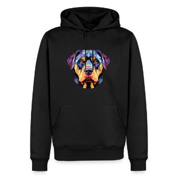Rottweiler Chien Aquarelle Colorée Animal Cartoon - Sweat à capuche Premium bio Homme - noir - Devant - Nico (187cm)