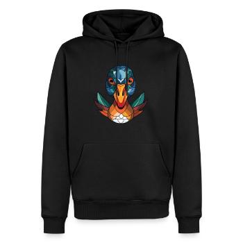 Mandarin Duck Aquarelle colorée Animal Cartoon - Sweat à capuche Premium bio Homme - noir - Devant - Nico (187cm)