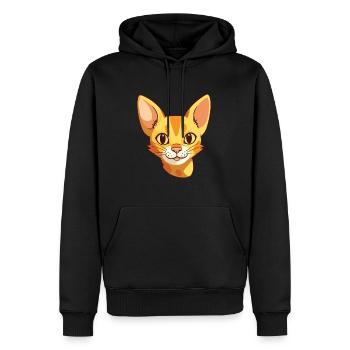 Ocicat chat dessin animé aquarelle illustration - Sweat à capuche Premium bio Homme - noir - Devant - Nico (187cm)