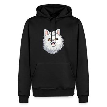 Laperm Katze Karikatur Aquarell Illustration - Männer Premium Bio Hoodie - Schwarz - Vorne - Nico (187cm)