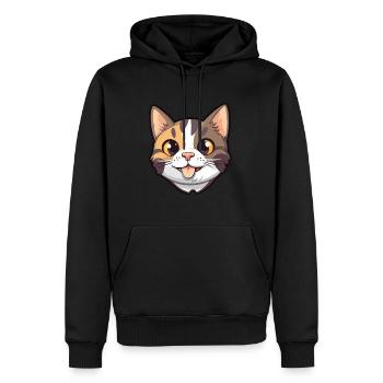 Europäisch Kurzhaar Katze Karikatur Aquarell Clipart - Männer Premium Bio Hoodie - Schwarz - Vorne - Nico (187cm)