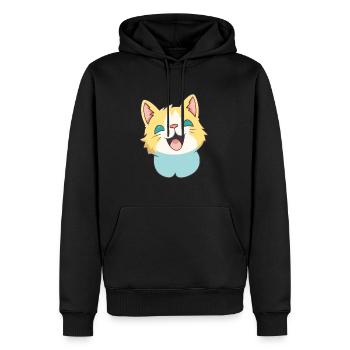 Khao Manee chat dessin animé illustration à l’aquarelle - Sweat à capuche Premium bio Homme - noir - Devant - Nico (187cm)
