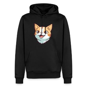 Chat brésilien à poil court dessin animé aquarelle Clipart - Sweat à capuche Premium bio Homme - noir - Devant - Nico (187cm)