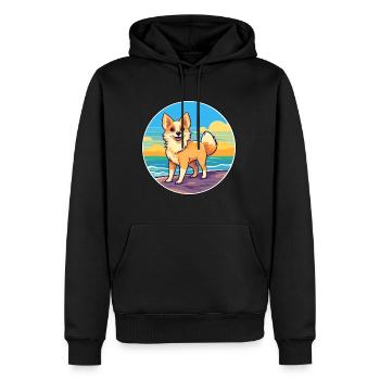 Norwegischer Lundehund Hunderasse Cartoon Kawaii Hund - Männer Premium Bio Hoodie - Schwarz - Vorne - Nico (187cm)