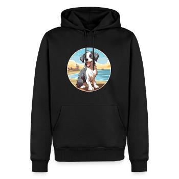 Chien de berger picard chien race Cartoon Kawaii Clipart - Sweat à capuche Premium bio Homme - noir - Devant - Nico (187cm)