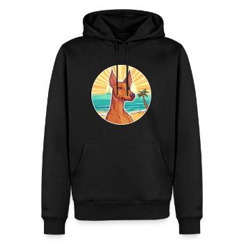 Pharaoh Hound Dog Breed Cartoon Kawaii Clipart Dog - Men’s Premium Organic Hoodie - black - Front - Nico (187cm)