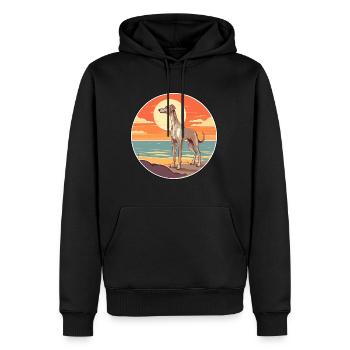 Old Croatian Sighthound Dog Breed Cartoon Kawaii - Men’s Premium Organic Hoodie - black - Front - Nico (187cm)