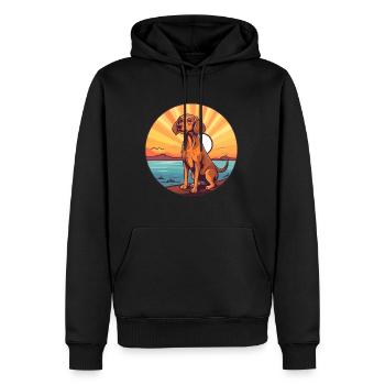 Chien de chasse polonais race Cartoon Kawaii Clipart - Sweat à capuche Premium bio Homme - noir - Devant - Nico (187cm)