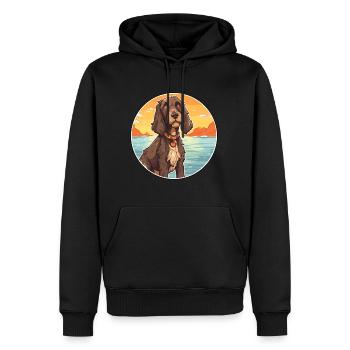 Pudelpointer Hund Rasse Cartoon Kawaii Clipart Hund - Männer Premium Bio Hoodie - Schwarz - Vorne - Nico (187cm)