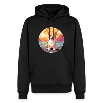 Pembroke Welsh Corgi Hund Rasse Cartoon Kawaii Hund - Männer Premium Bio Hoodie - Schwarz - Vorne - Nico (187cm)