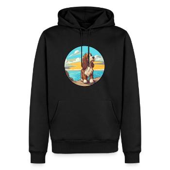 Petit Basset Griffon Vendéen Chien Race Cartoon - Sweat à capuche Premium bio Homme - noir - Devant - Nico (187cm)