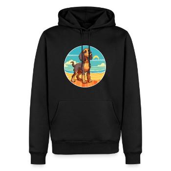 Phalene chien race dessin animé Kawaii Clipart chien animal de compagnie - Sweat à capuche Premium bio Homme - noir - Devant - Nico (187cm)