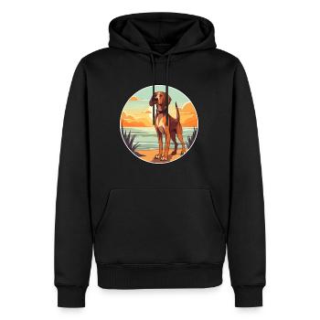 Chien de chasse polonais race chien de bande dessinée Kawaii chien - Sweat à capuche Premium bio Homme - noir - Devant - Nico (187cm)
