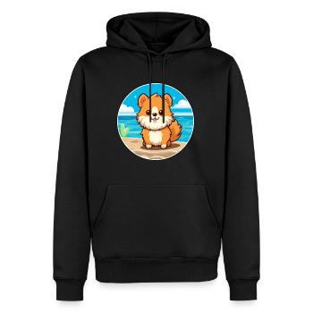 Pomeranian Hund Rasse Cartoon Kawaii Clipart Hund - Männer Premium Bio Hoodie - Schwarz - Vorne - Nico (187cm)