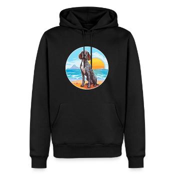 Portuguese Pointer Dog Breed Cartoon Kawaii Dog - Men’s Premium Organic Hoodie - black - Front - Nico (187cm)