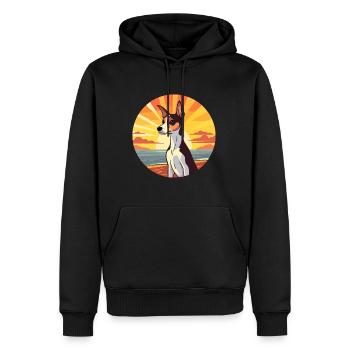 Ratte Terrier Hund Rasse Cartoon Kawaii Clipart Hund - Männer Premium Bio Hoodie - Schwarz - Vorne - Nico (187cm)