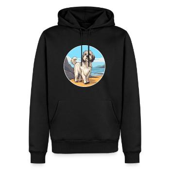 Berger des Pyrénées chien race Cartoon Kawaii Clipart - Sweat à capuche Premium bio Homme - noir - Devant - Nico (187cm)