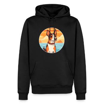 spielzeug foxterrier hunderasse cartoon kawaii clipart - Männer Premium Bio Hoodie - Schwarz - Vorne - Nico (187cm)