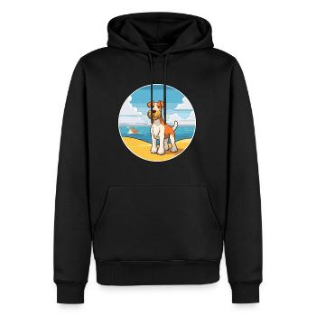 draht foxterrier hunderasse cartoon kawaii clipart - Männer Premium Bio Hoodie - Schwarz - Vorne - Nico (187cm)