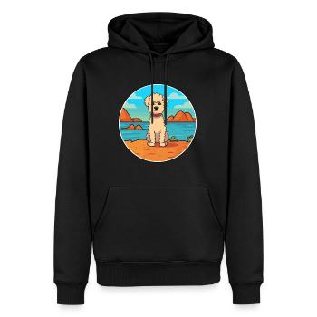 Pumi Hund Rasse Cartoon Kawaii Clipart Aquarell - Männer Premium Bio Hoodie - Schwarz - Vorne - Nico (187cm)