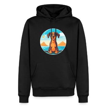 Ratonero Murciano chien race Cartoon Kawaii Clipart - Sweat à capuche Premium bio Homme - noir - Devant - Nico (187cm)