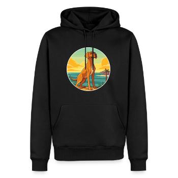 Rhodesian Ridgeback chien race dessin animé Kawaii chien - Sweat à capuche Premium bio Homme - noir - Devant - Nico (187cm)