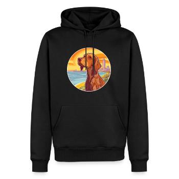 Cheveux durs Vizsla chien race Cartoon Kawaii Clipart - Sweat à capuche Premium bio Homme - noir - Devant - Nico (187cm)