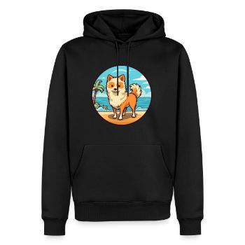 spielzeug deutsch spitz hund rasse cartoon kawaii clipart - Männer Premium Bio Hoodie - Schwarz - Vorne - Nico (187cm)