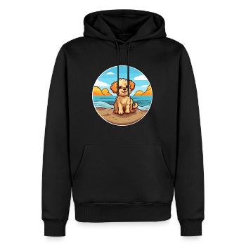 Chien jouet russe race dessin animé Kawaii Clipart chien - Sweat à capuche Premium bio Homme - noir - Devant - Nico (187cm)