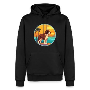 Saint Bernard chien race Cartoon Kawaii Clipart chien - Sweat à capuche Premium bio Homme - noir - Devant - Nico (187cm)