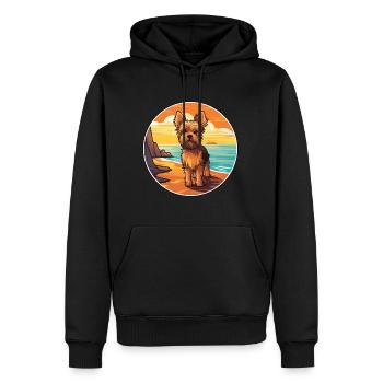 Yorkshire Terrier Dog Breed Cartoon Kawaii Clipart - Men’s Premium Organic Hoodie - black - Front - Nico (187cm)