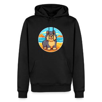 schwedisch lapphund hunderasse cartoon kawaii clipart - Männer Premium Bio Hoodie - Schwarz - Vorne - Nico (187cm)