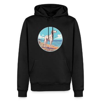 Russe Wolfhound chien race Cartoon Kawaii Clipart - Sweat à capuche Premium bio Homme - noir - Devant - Nico (187cm)