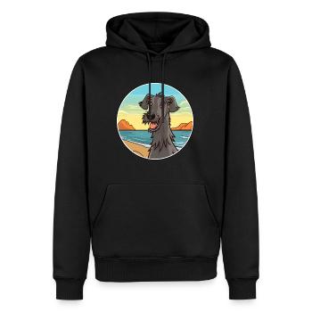 Schottischer Deerhound Hund Rasse Cartoon Kawaii Hund - Männer Premium Bio Hoodie - Schwarz - Vorne - Nico (187cm)