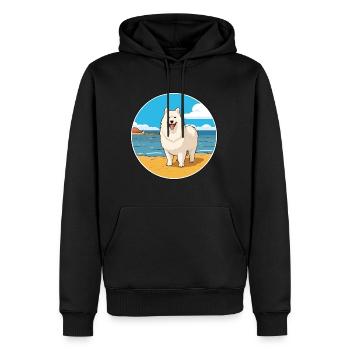 Samoyède chien race Cartoon Kawaii Clipart chien animal de compagnie - Sweat à capuche Premium bio Homme - noir - Devant - Nico (187cm)