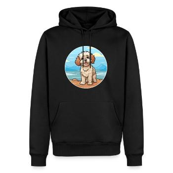 Shih Poo chien race dessin animé Kawaii Clipart chien animal de compagnie - Sweat à capuche Premium bio Homme - noir - Devant - Nico (187cm)