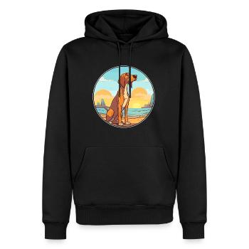Smaland chien chien race dessin animé Kawaii Clipart chien - Sweat à capuche Premium bio Homme - noir - Devant - Nico (187cm)