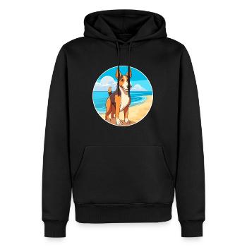 Glatter Collie Hund Rasse Cartoon Kawaii Clipart Hund - Männer Premium Bio Hoodie - Schwarz - Vorne - Nico (187cm)