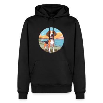 Chien tricolore sibérien race de chien Cartoon Kawaii - Sweat à capuche Premium bio Homme - noir - Devant - Nico (187cm)