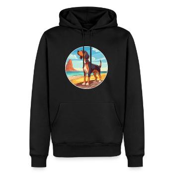 Serbe tricolore chien chien race dessin animé Kawaii - Sweat à capuche Premium bio Homme - noir - Devant - Nico (187cm)