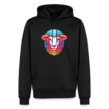 Schaf Buntes Aquarell Cartoon Kawaii Tier - Männer Premium Bio Hoodie - Schwarz - Vorne - Nico (187cm)