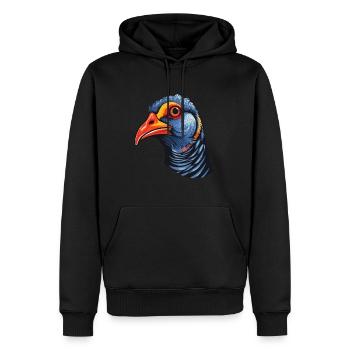 Pintade colorée aquarelle dessin animé Kawaii Ani - Sweat à capuche Premium bio Homme - noir - Devant - Nico (187cm)