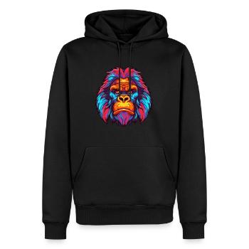 Gorilla Buntes Aquarell Cartoon Kawaii Tier - Männer Premium Bio Hoodie - Schwarz - Vorne - Nico (187cm)