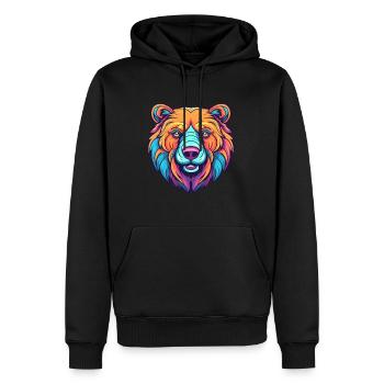 Bär buntes Aquarell Cartoon Kawaii Tier - Männer Premium Bio Hoodie - Schwarz - Vorne - Nico (187cm)