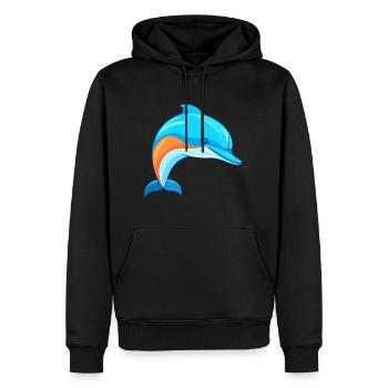 Delfin buntes Aquarell Cartoon Kawaii Tier - Männer Premium Bio Hoodie - Schwarz - Vorne - Nico (187cm)